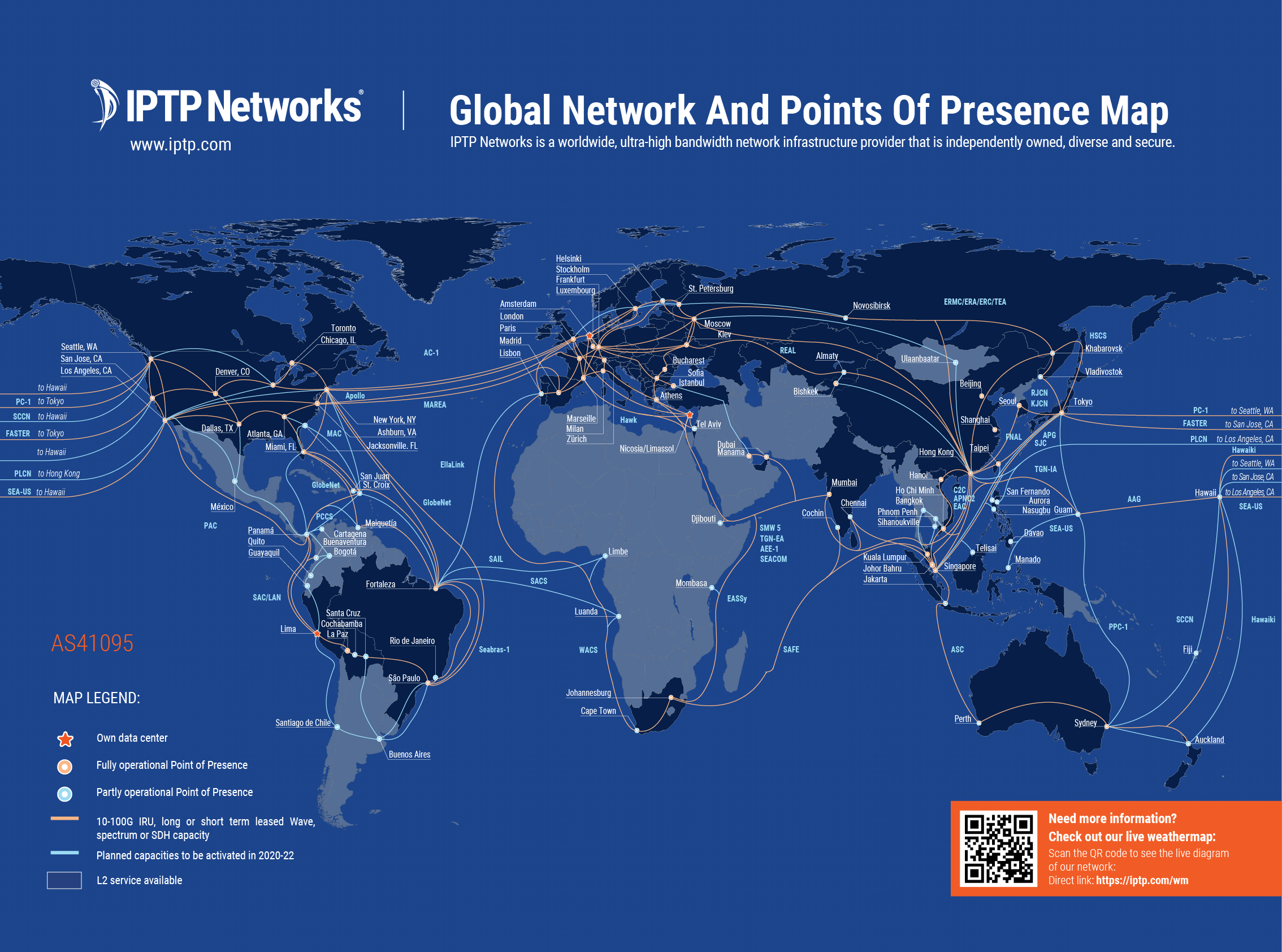 Карта интернета в мире